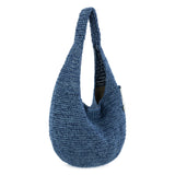 The Sak 120 Shortie Hobo - Hand Crochet - Denim Tonal Straw