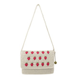 The Sak Marlow Flap Shoulder Bag - Hand Crochet - Natural Strawberries