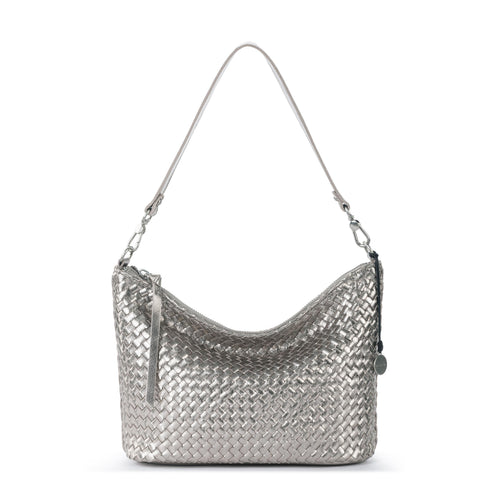The Sak Juniper Small Hobo - Leather - Pyrite Woven