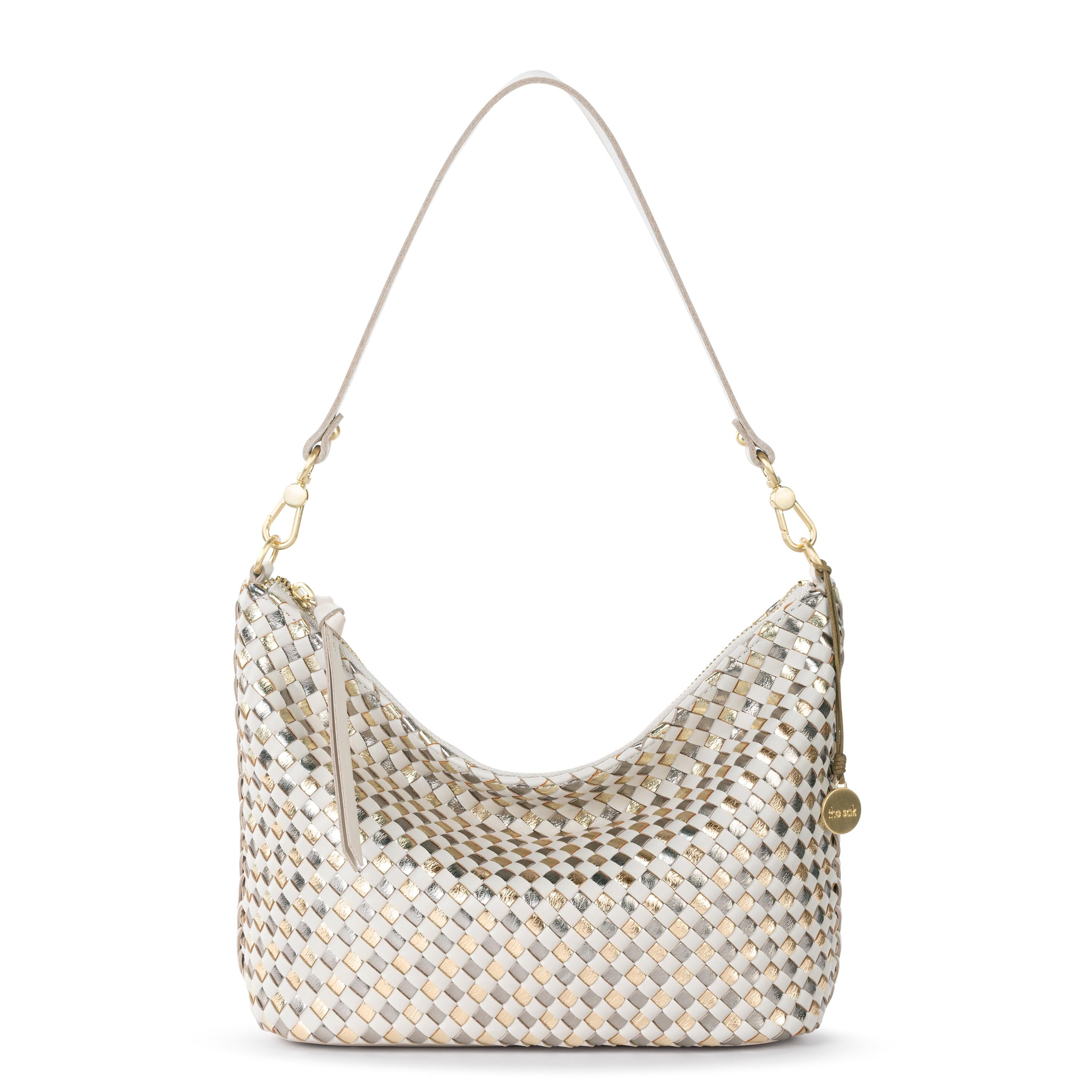 The Sak Juniper Small Hobo - Leather - Stone Metallic Woven