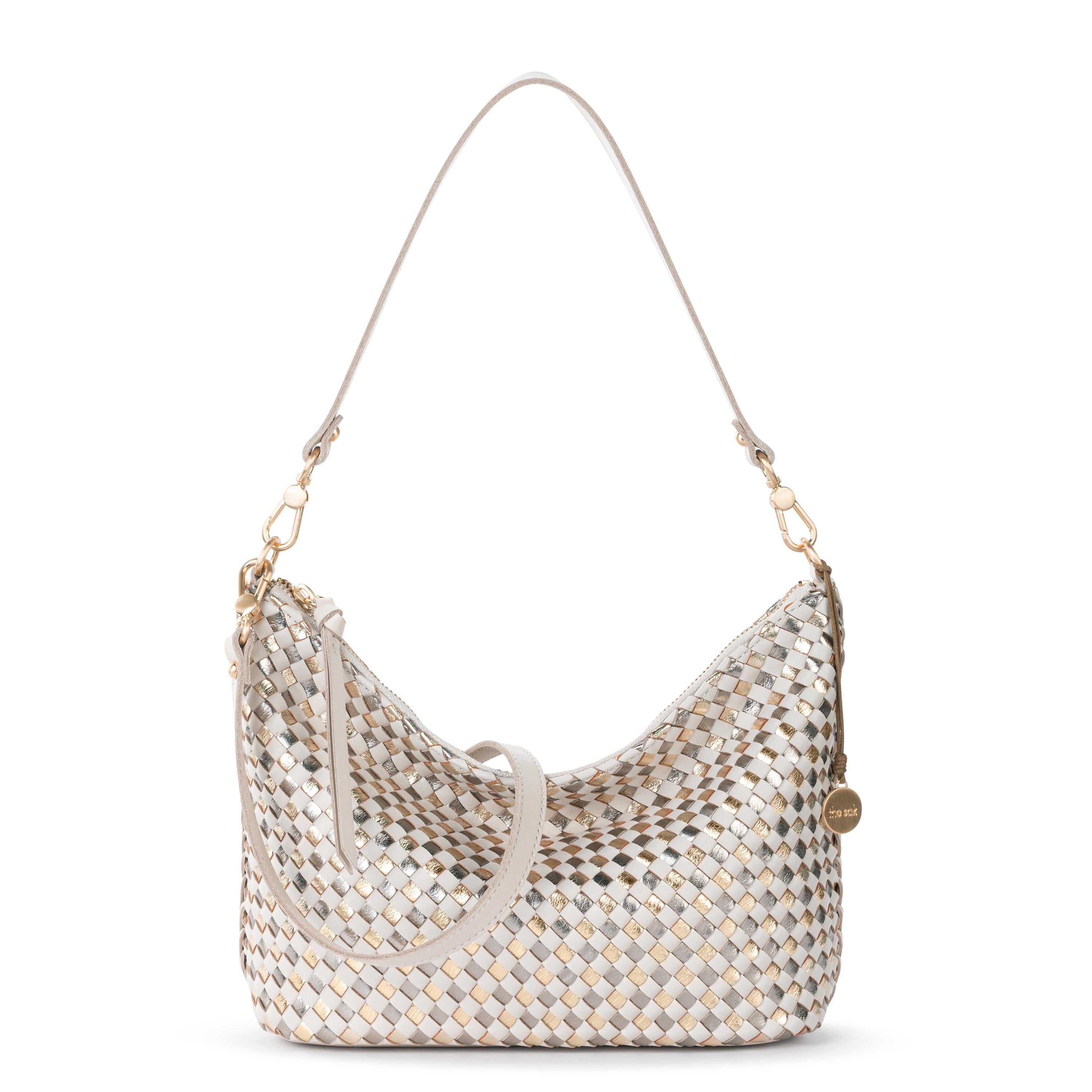 The Sak Juniper Small Hobo - Leather - Stone Metallic Woven