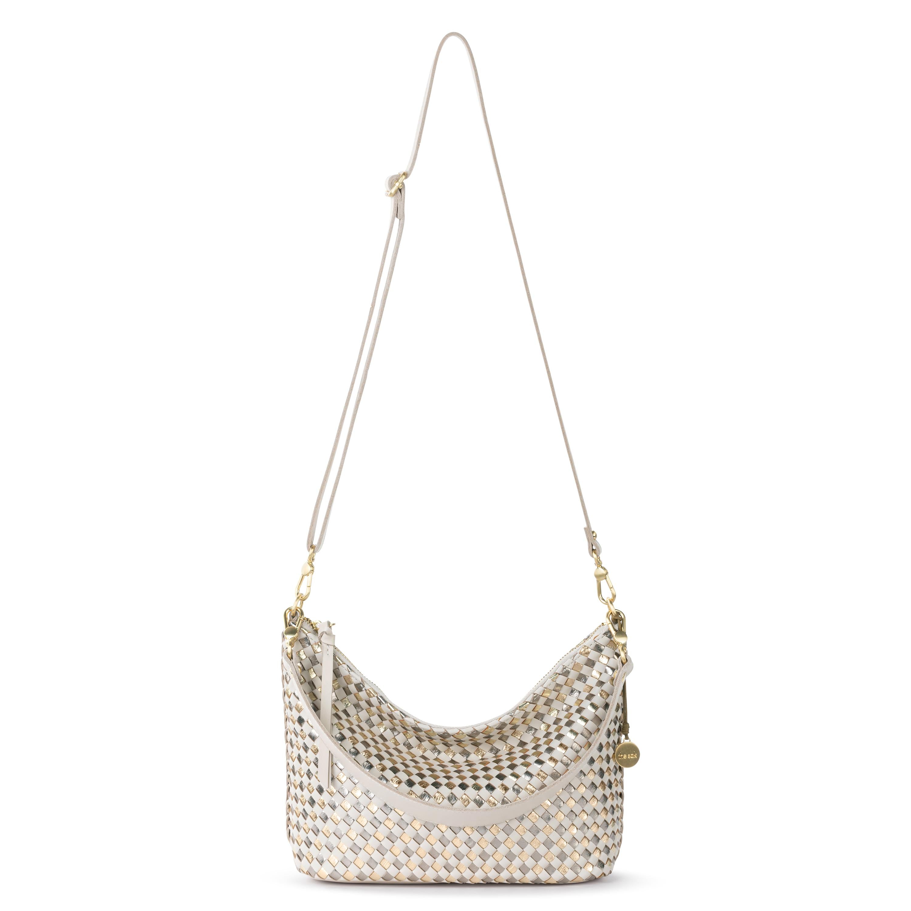 The Sak Juniper Small Hobo - Leather - Stone Metallic Woven