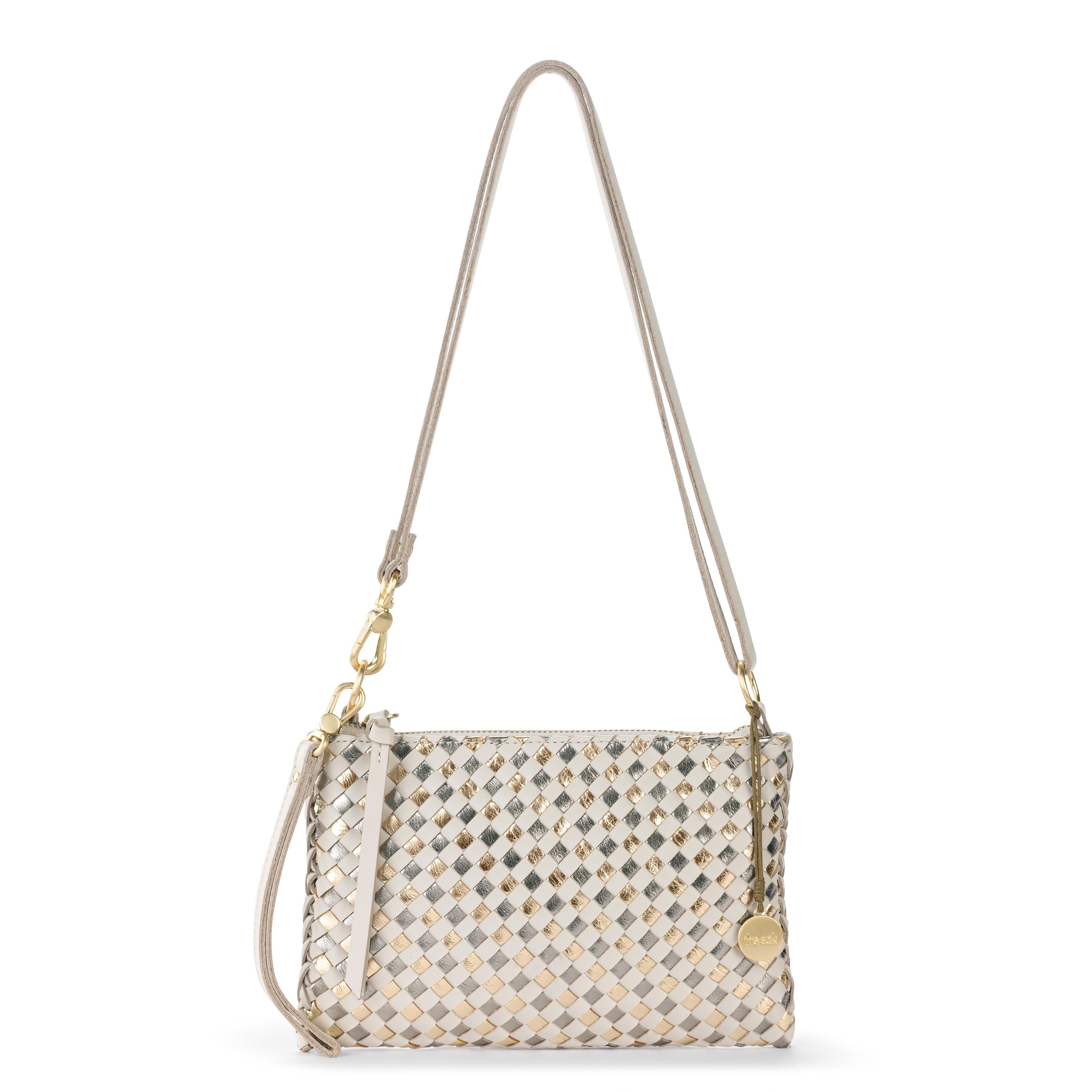 The Sak Vita Convertible Wristlet - Leather - Stone Metallic Woven