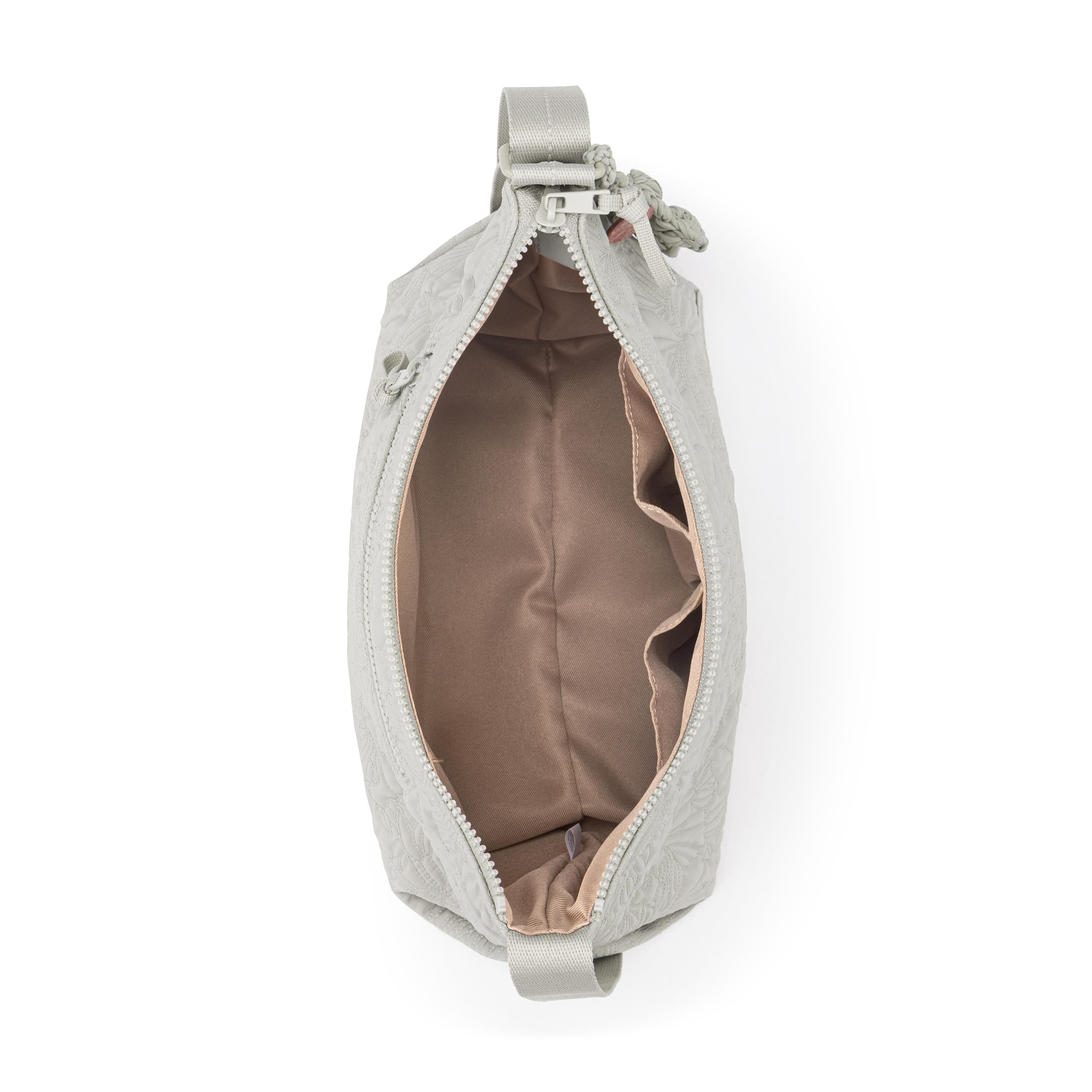 Sakroots Banyan Hobo - EcoTwill - Pebble Flower Blossom Quilted