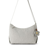 Sakroots Banyan Hobo - EcoTwill - Pebble Flower Blossom Quilted