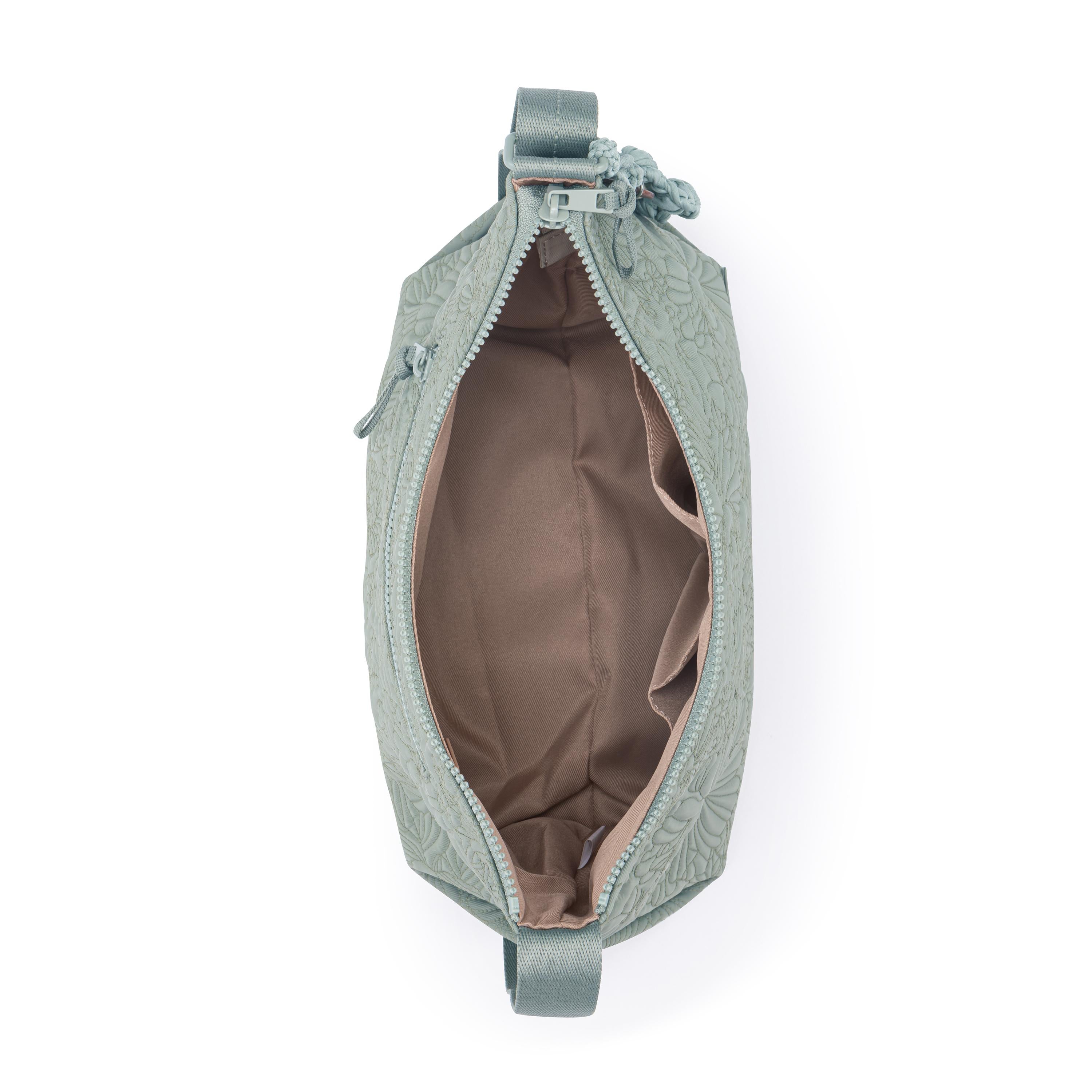 Sakroots Banyan Hobo - EcoTwill - Sage Flower Blossom Quilted