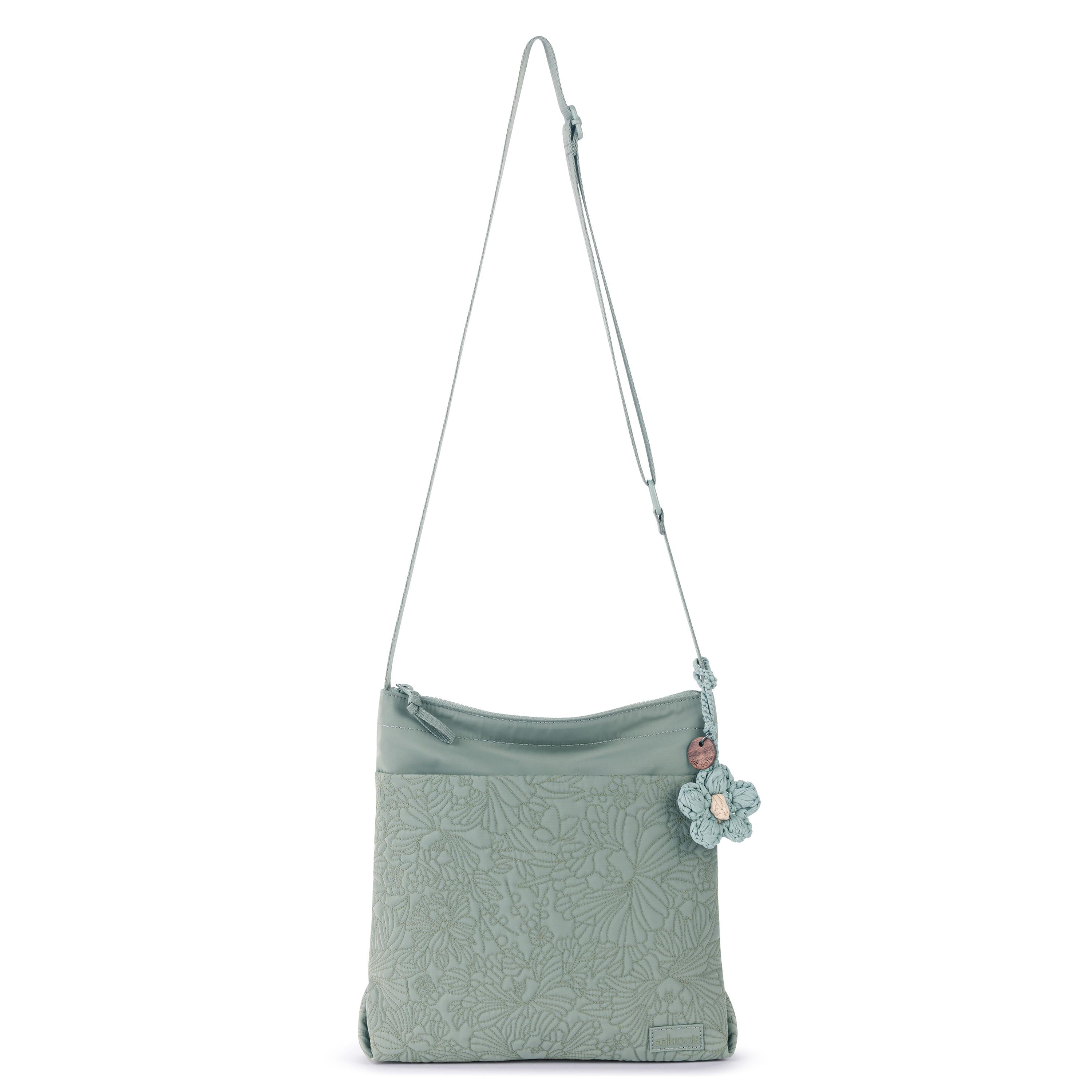 Sakroots Banyan Basic Crossbody - EcoTwill - Sage Flower Blossom Quilted