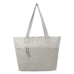 Sakroots Banyan Shoulder Tote - EcoTwill - Pebble Flower Blossom Quilted