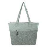 Sakroots Banyan Shoulder Tote - EcoTwill - Sage Flower Blossom Quilted