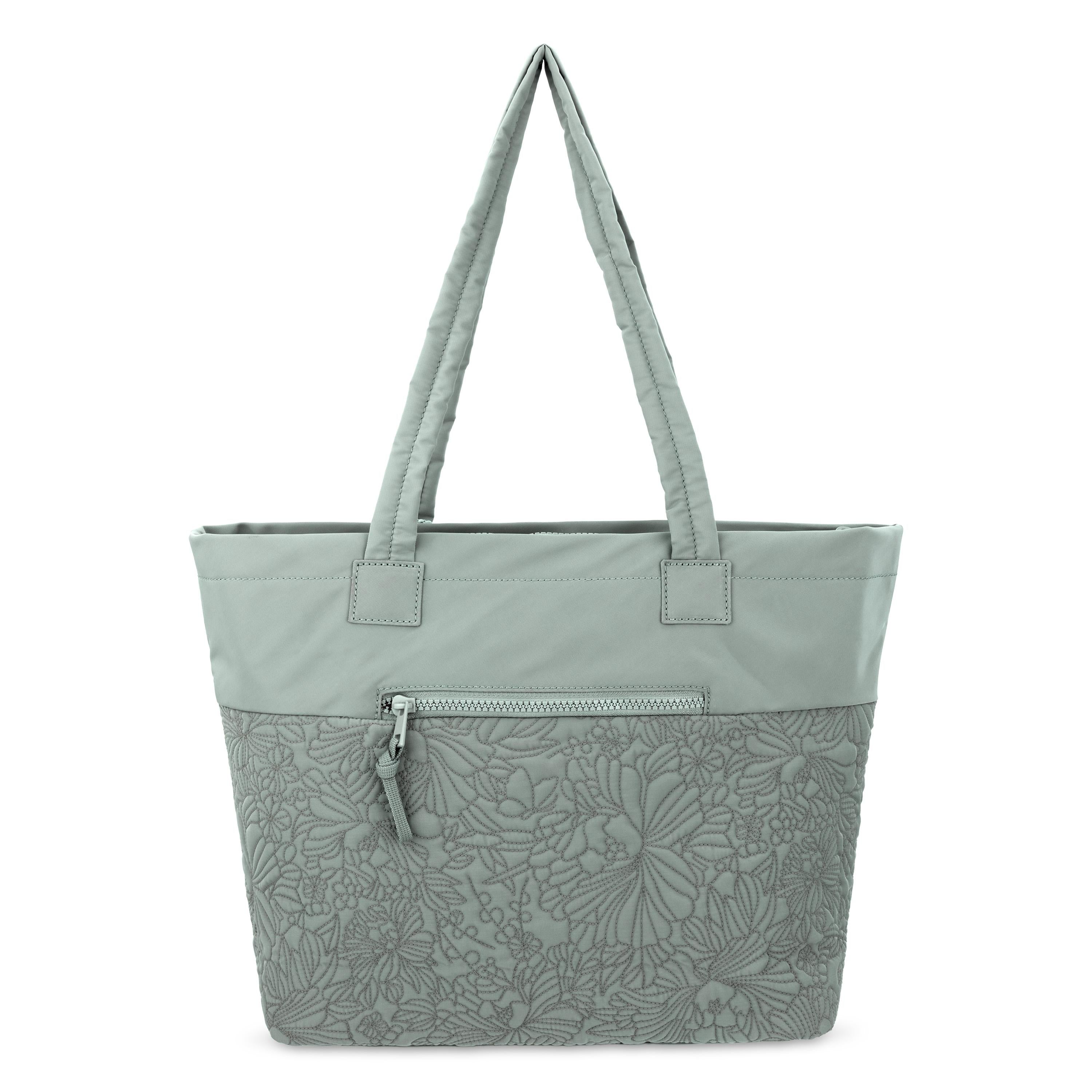 Sakroots Banyan Shoulder Tote - EcoTwill - Sage Flower Blossom Quilted