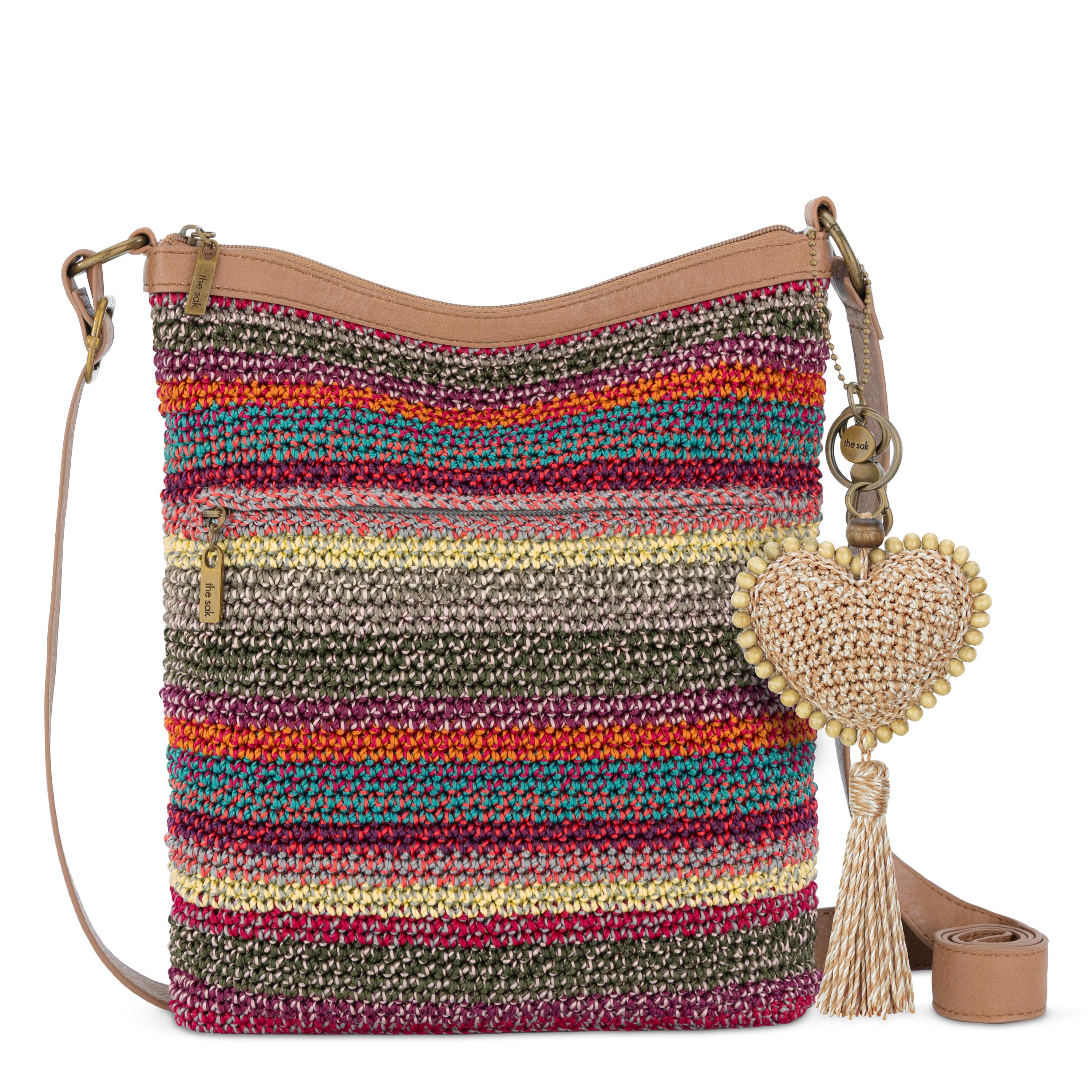 The Sak Yarnicharmz Dangle - Hand Crochet - Bamboo Static Tonal Heart