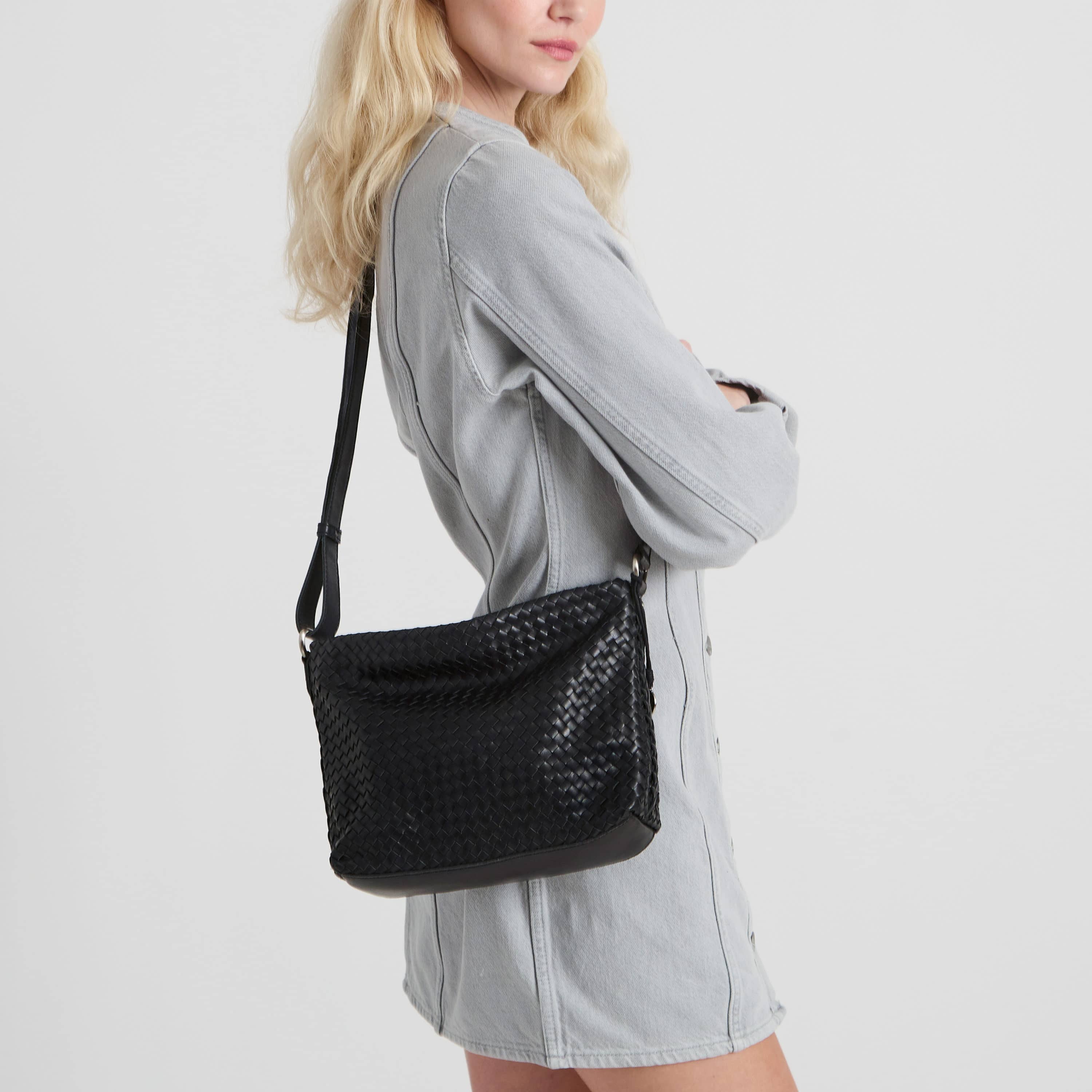 The Sak Melrose Crossbody - Leather - Black Woven