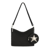 The Sak Circle Coin Pouch - Hand Crochet - Black Pyrite Star