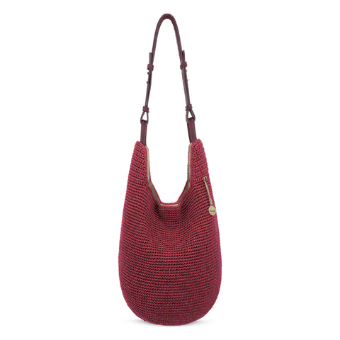 The Sak Los Feliz 120 Hobo - Hand Crochet - Black Cherry Static