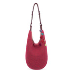 The Sak Los Feliz 120 Hobo - Hand Crochet - Black Cherry Static