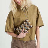 The Sak Vita Convertible Wristlet - Hand Crochet - Acorn Check