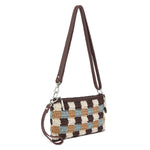 The Sak Vita Convertible Wristlet - Hand Crochet - Acorn Check