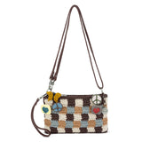 The Sak Vita Convertible Wristlet - Hand Crochet - Acorn Check