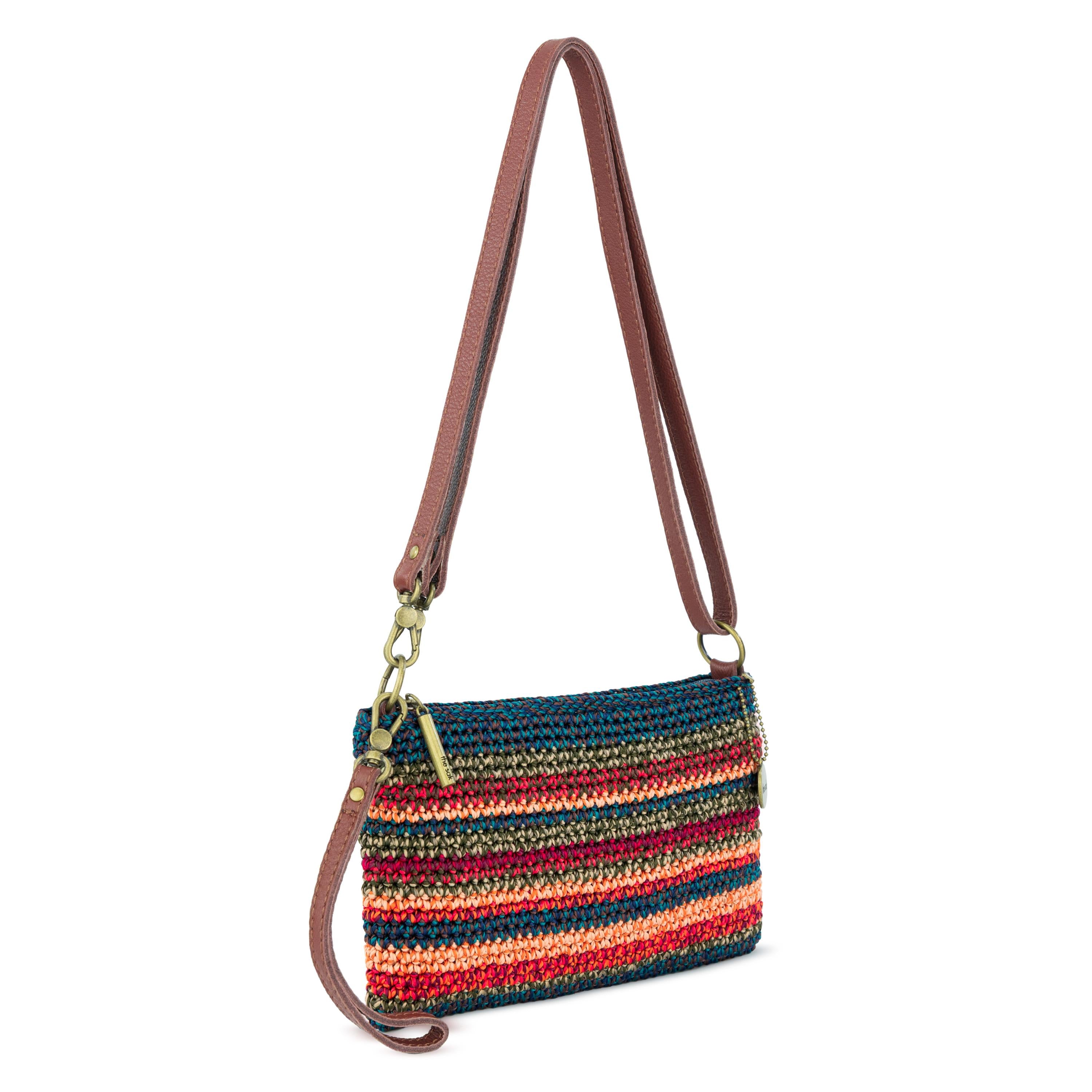 The Sak Vita Convertible Wristlet - Hand Crochet - Woodland Stripe