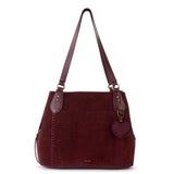 The Sak Melrose Satchel - Leather - Black Cherry Suede Heart