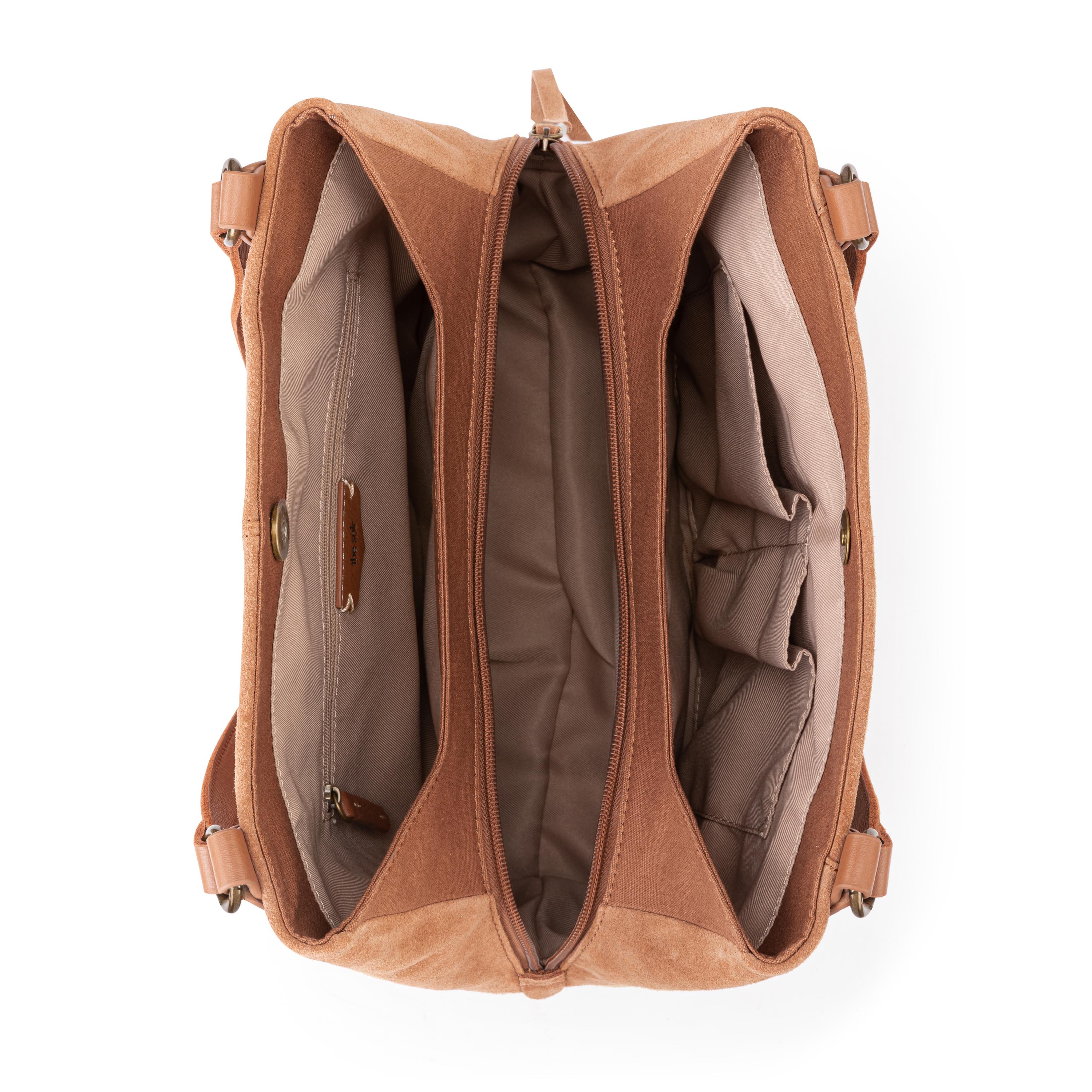 The Sak Melrose Satchel - Leather - Tan Suede Whimsy Floral Embroidery