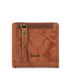 The Sak Mira Small Wallet - Leather - Tobacco Floral Embossed