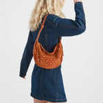 The Sak Tess Shoulder Bag - Leather - Persimmon Suede Gold Stud