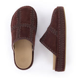 The Sak Bryn Platform Clog - Leather - Mahogany Suede Patch