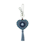 The Sak Yarnicharmz Dangle - Hand Crochet - Maritime Patch Heart