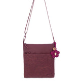 Sakroots Banyan Basic Crossbody - EcoTwill - Black Cherry Flower Blossom Quilted