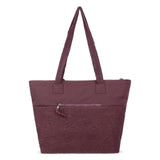 Sakroots Banyan Shoulder Tote - EcoTwill - Black Cherry Flower Blossom Quilted