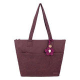 Sakroots Banyan Shoulder Tote - EcoTwill - Black Cherry Flower Blossom Quilted