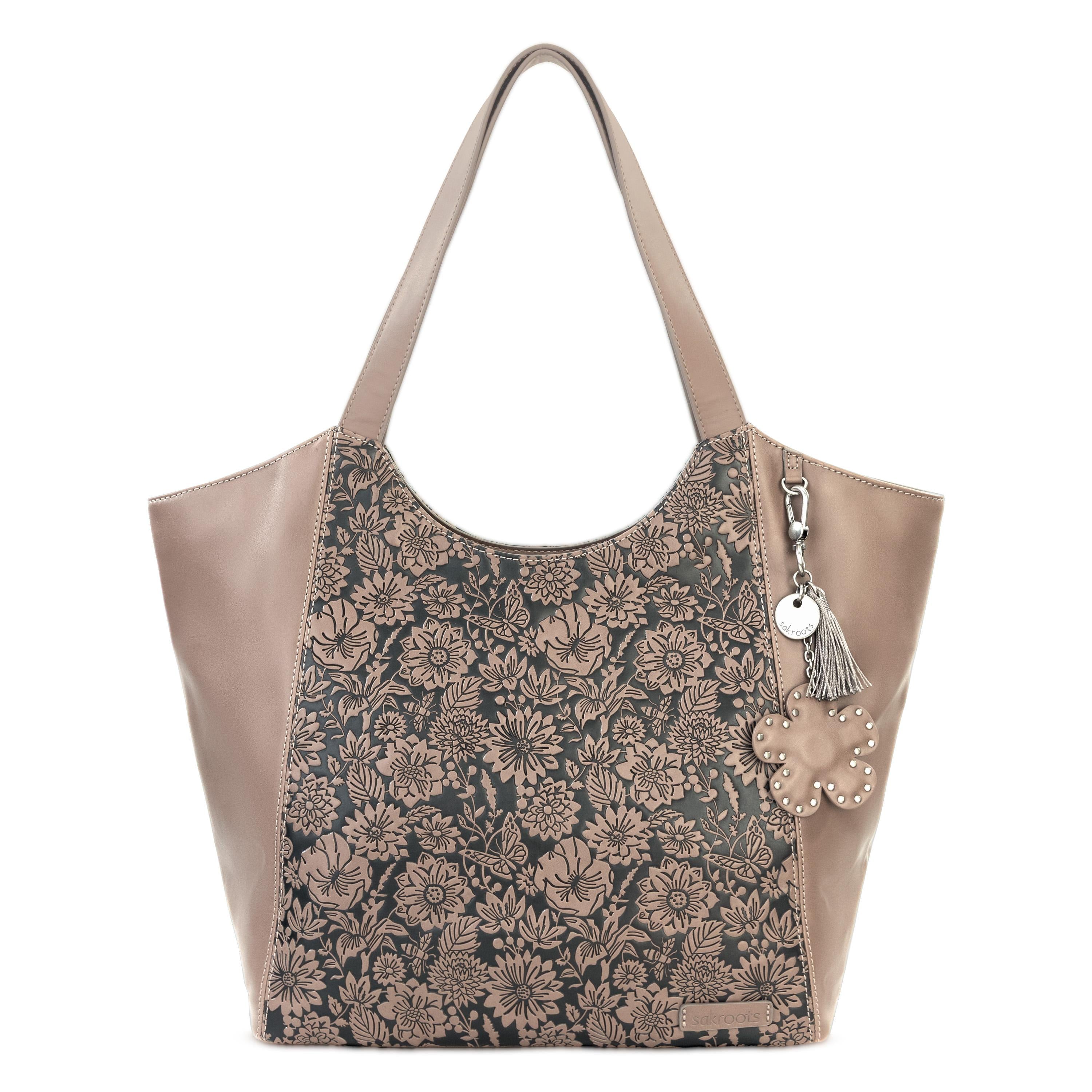 Sakroots Roma Large Tote - Vegan Leather - Mushroom In Bloom Embossed