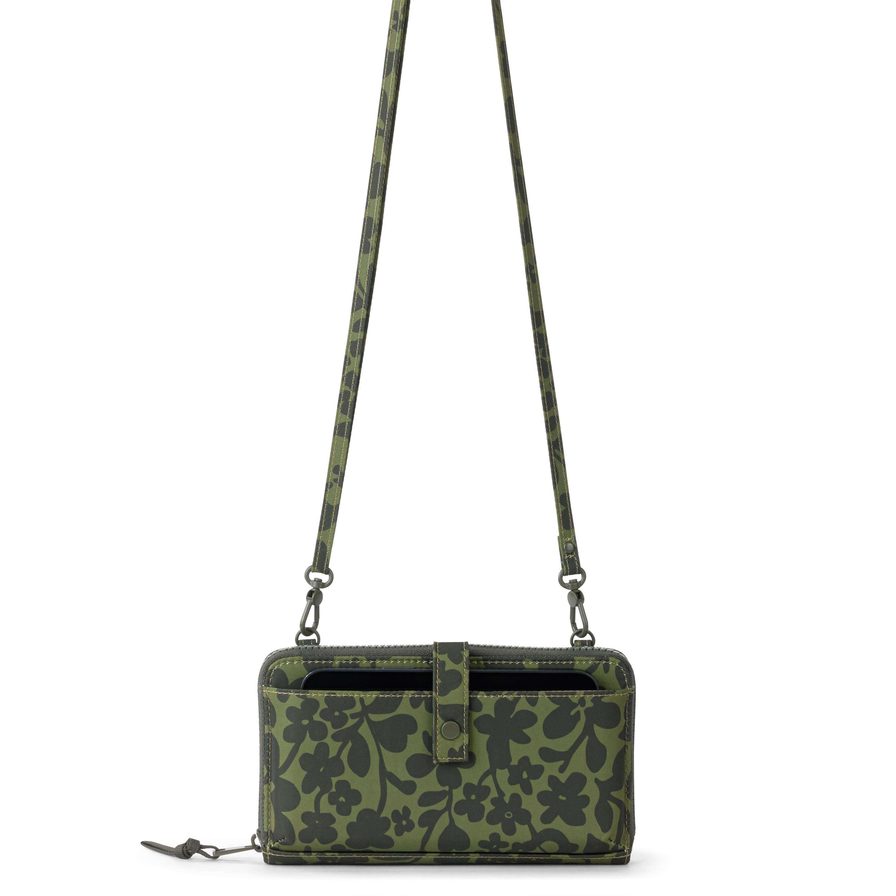 Sakroots Smartphone Wallet - EcoTwill - Olive Shadow Floral