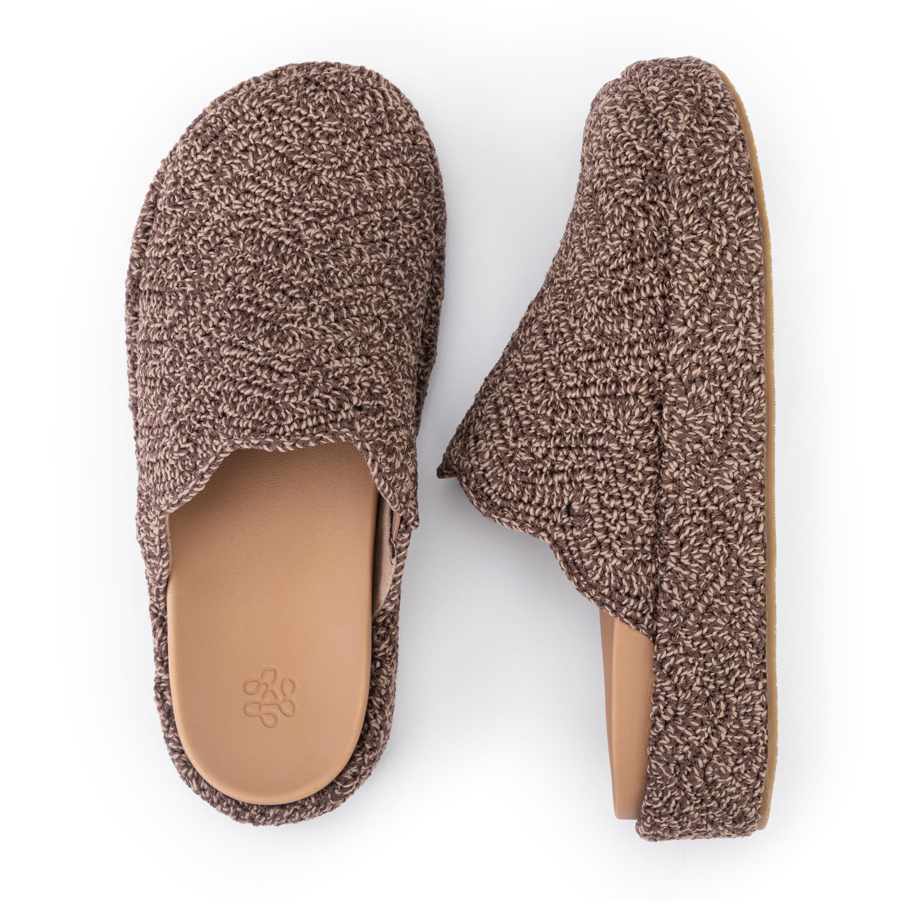 The Sak Bryn Platform Clog - Hand Crochet - Nutmeg Static Ripple
