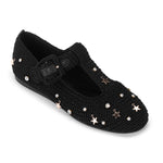 The Sak Leland T Strap Ballet Flat - Hand Crochet - Black Star Beads