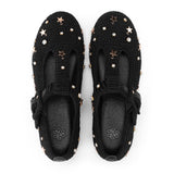 The Sak Leland T Strap Ballet Flat - Hand Crochet - Black Star Beads