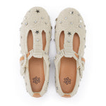 The Sak Leland T Strap Ballet Flat - Hand Crochet - Ecru Star Beads