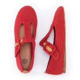 The Sak Leland T Strap Ballet Flat - Hand Crochet - Scarlet
