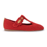 The Sak Leland T Strap Ballet Flat - Hand Crochet - Scarlet