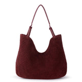 The Sak Los Feliz Large Tote - Leather - Black Cherry Suede Woven