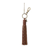The Sak Birch Tassel Dangle - Leather - Whiskey Gold Stud