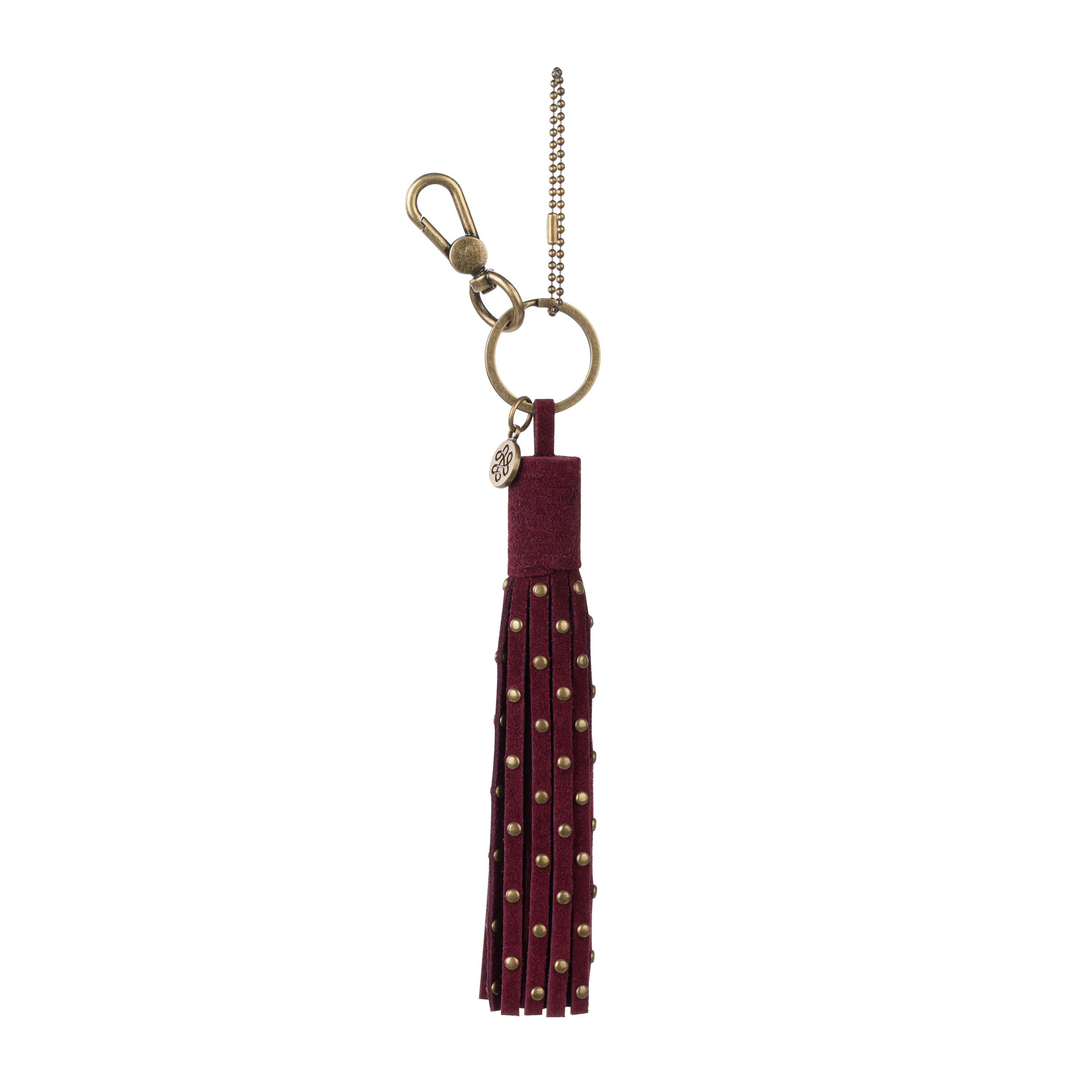 The Sak Birch Tassel Dangle - Leather - Black Cherry Suede Stud