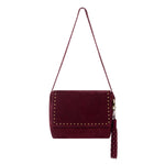 The Sak Birch Tassel Dangle - Leather - Black Cherry Suede Stud