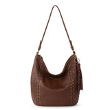 The Sak Birch Tassel Dangle - Leather - Mahogany Suede Stud