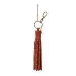 The Sak Birch Tassel Dangle - Leather - Persimmon Suede Gold Stud