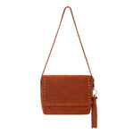 The Sak Birch Tassel Dangle - Leather - Persimmon Suede Gold Stud
