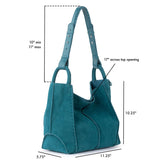 The Sak Los Feliz Medium Tote - Leather - Deep Teal Suede
