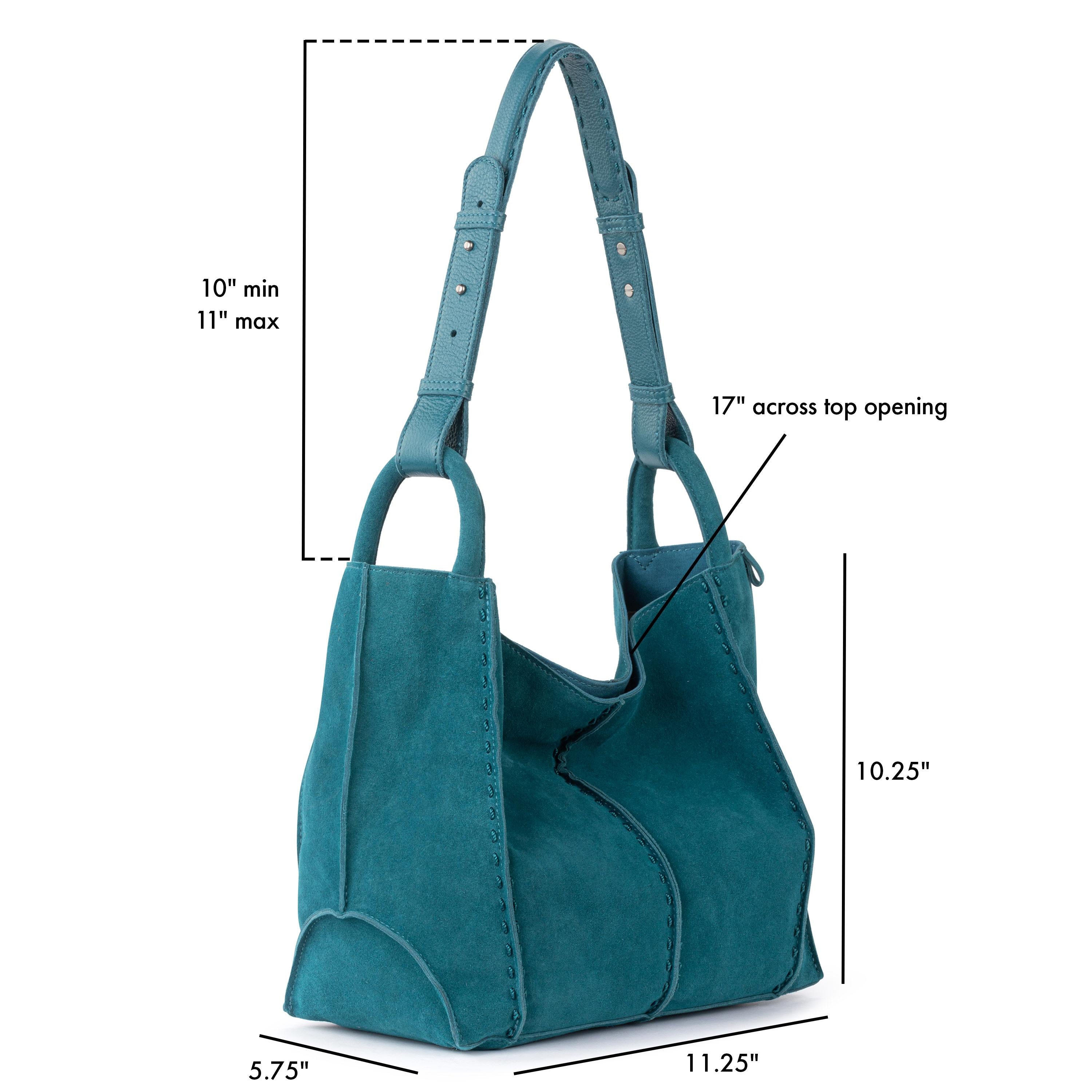The Sak Los Feliz Medium Tote - Leather - Deep Teal Suede