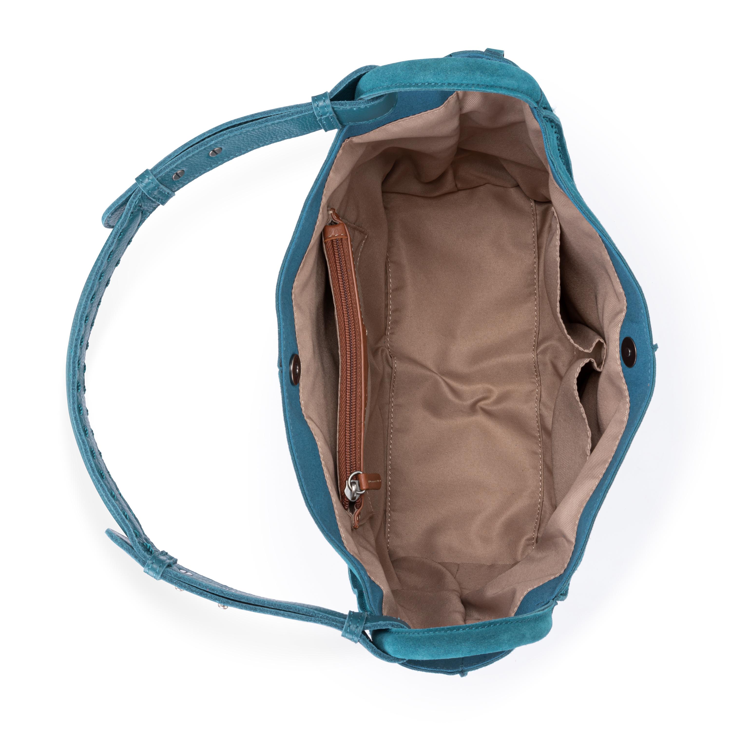 The Sak Los Feliz Medium Tote - Leather - Deep Teal Suede
